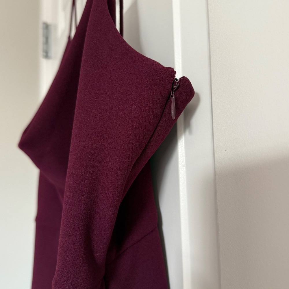 Sachin & Babi Paulina Gown Size 14 Deep Wine Formal Cowl Neck Crepe Dress NWT - Picture 10 of 11